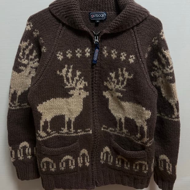 OUTDOOR PRODUCTS 사슴 니트 가디건 코위찬 (실측s)