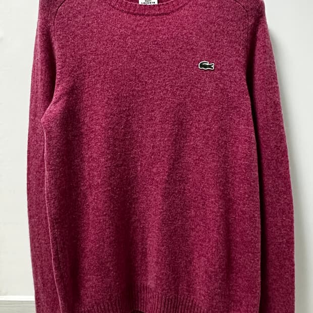 라코스테 남성 울 핑크 니트 슬림핏 5(L) 사이즈
