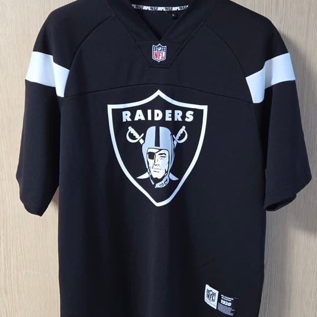 (착샷) NFL 레이더스 풋볼 져지 트랙탑 블랙
