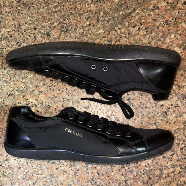 프라다 스포츠 리나일론&레더  스니커즈 8.5