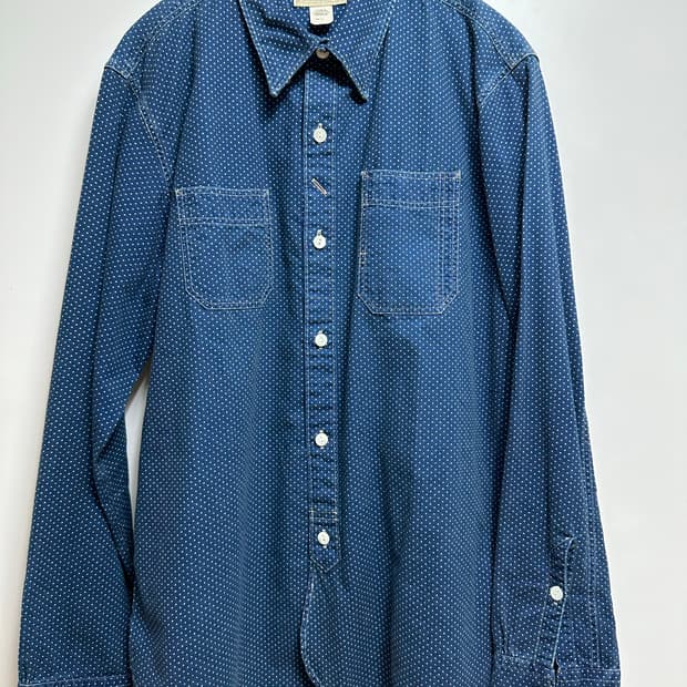 RRL 폴카 도트 인디고 우븐 워크셔츠 M