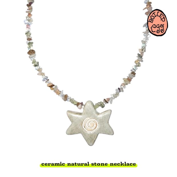 ceramic natural stone necklace