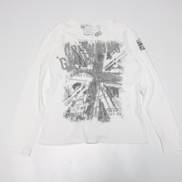 크랙 프린팅 펑크 롱슬리브