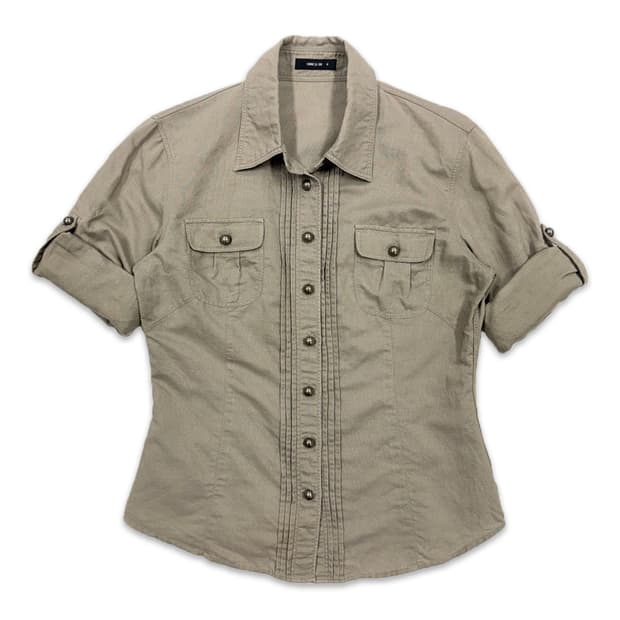 빈티지 Comme Ca Ism 베이지 7부 셔츠