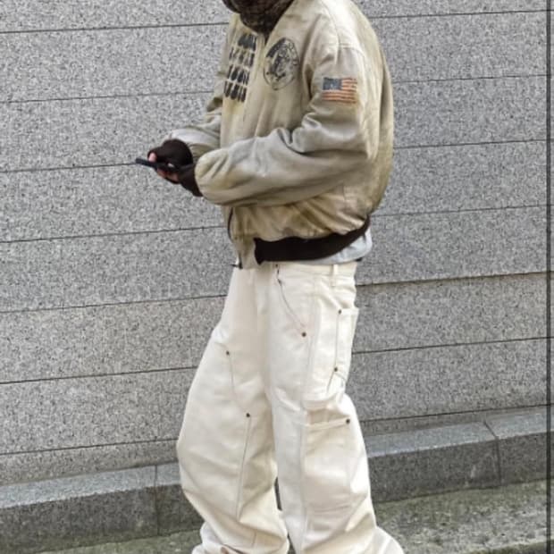 언더마이카 더블니 카펜터 팬츠 아이보리 / 1사이즈