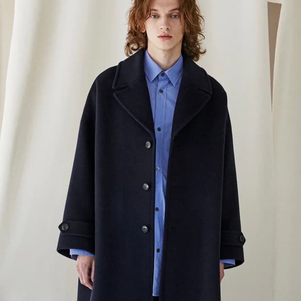 주앙옴므 오버사이즈 케이프 코트 네이비 s
