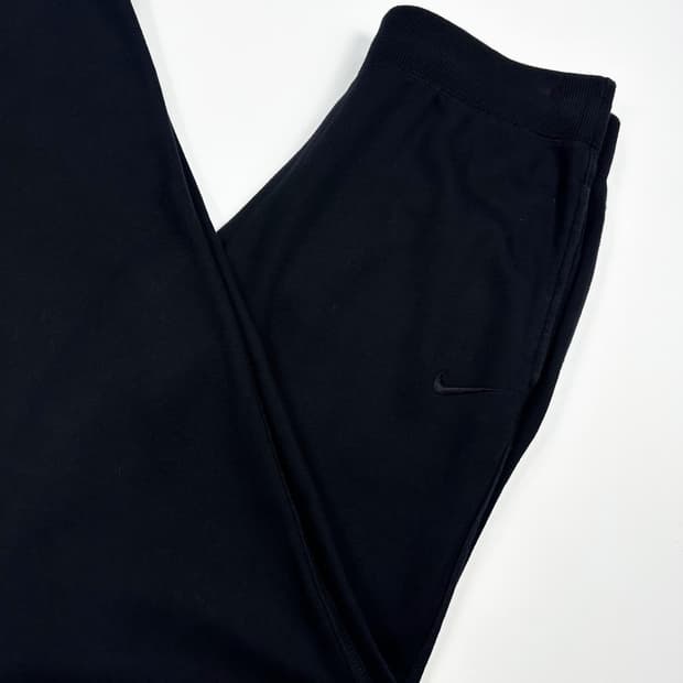 나이키 스우시 블랙 코튼 일자 츄리닝 바지 (L)