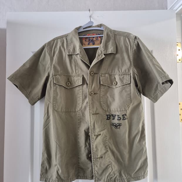 베이프 립스탑 밀리터리 반팔 셔츠