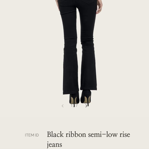 클리시어 Black ribbon semi-low rise jeans