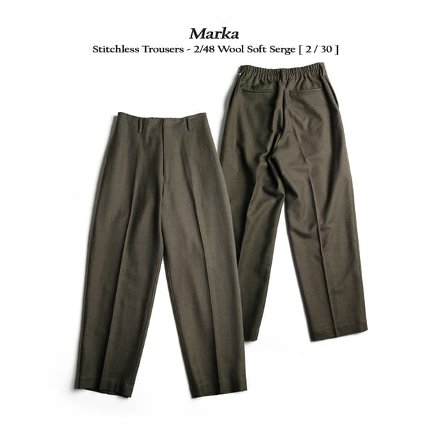 마카 울 서지 스티치리스 트라우저 팬츠 2(30)사이즈 올리브