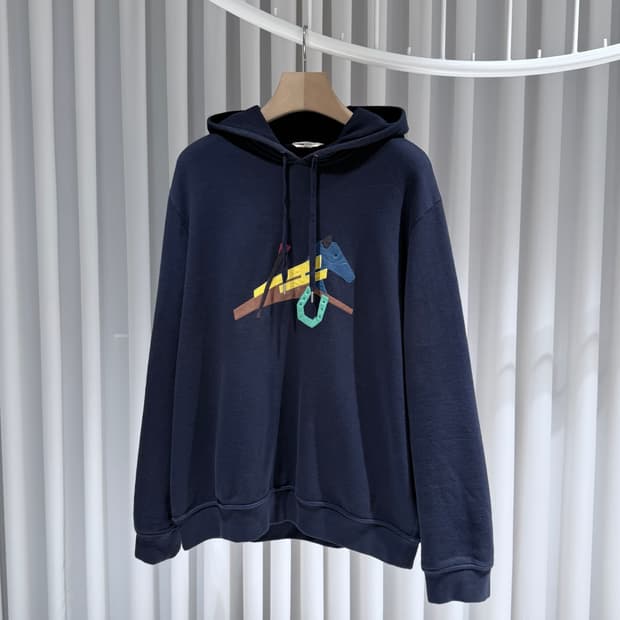 (A+ / XXL) / 에르메스 가죽패치 홀스 후드티셔츠