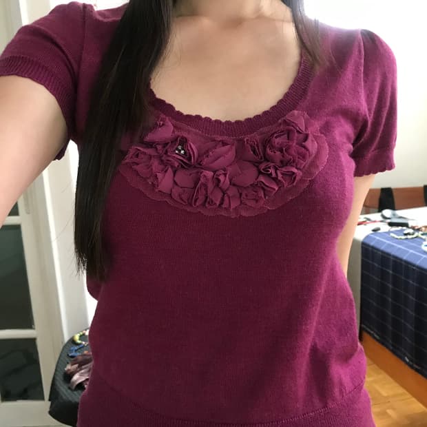 vintage pink half knit