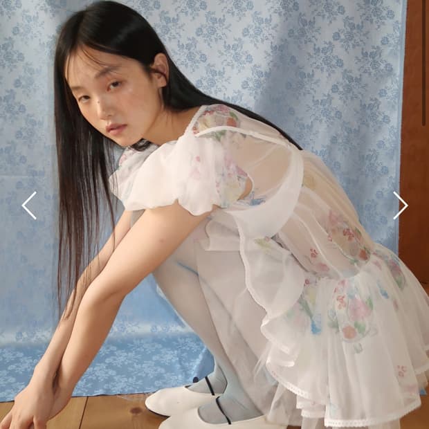 시눈 원피스 sinoon Rose Babydoll sheer dress