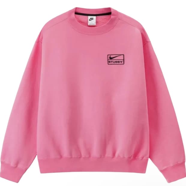 [XL] 나이키 x 스투시 NRG 워시드 플리스 크루넥 로터스 핑크