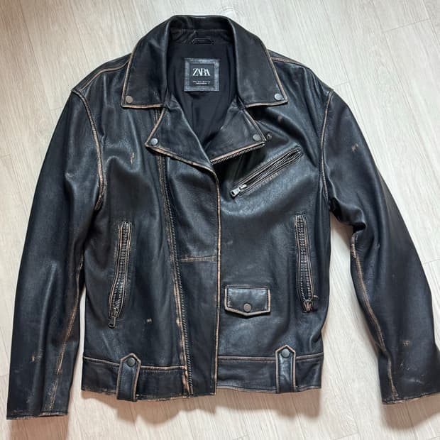 자라 리얼레더 양가죽 자켓 xl