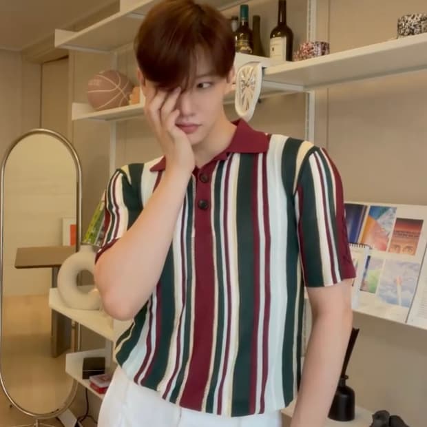 LANVIN 스트라이프 폴로 셔츠 M