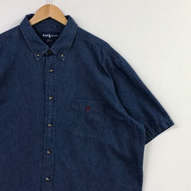 Xxl 폴로 데님 빅셔츠