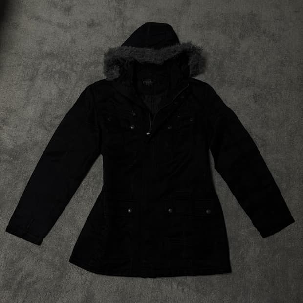 Vintage V-kei Punk fur hood parka