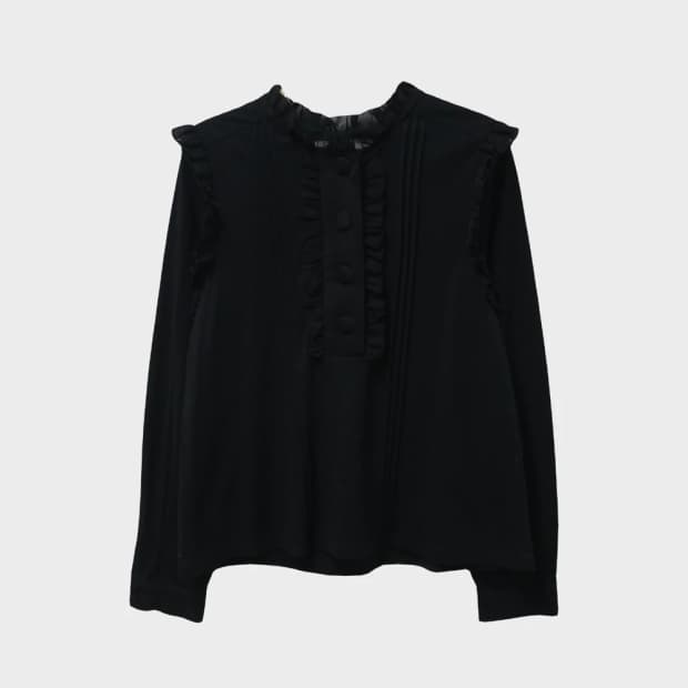 SUPREME LALA 프릴 쉬폰 블라우스 66479