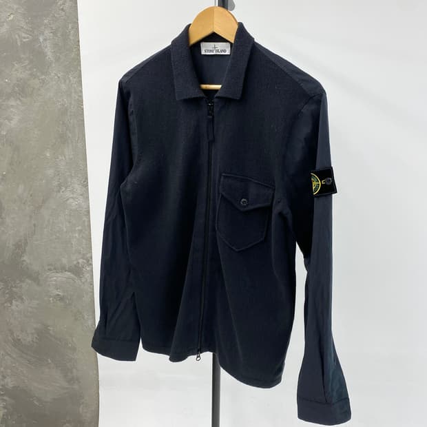 [M] Stone Island 스톤아일랜드 니트 셔츠 집업 자켓