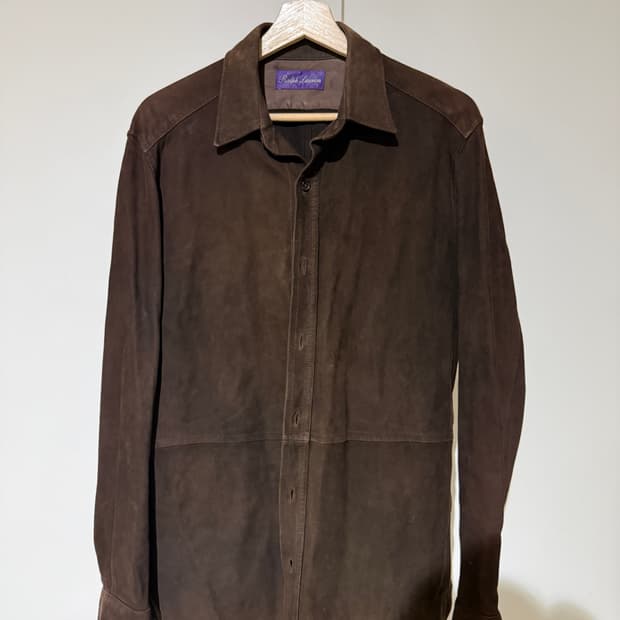 랄프로렌 퍼플라벨 스웨이드 셔츠