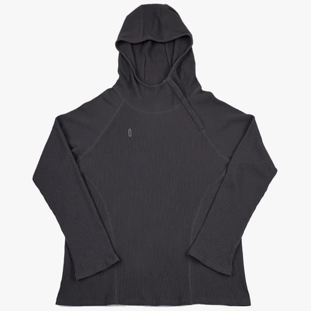 할로미늄 오버사이즈드 와플 후디 후드티 다크그레이