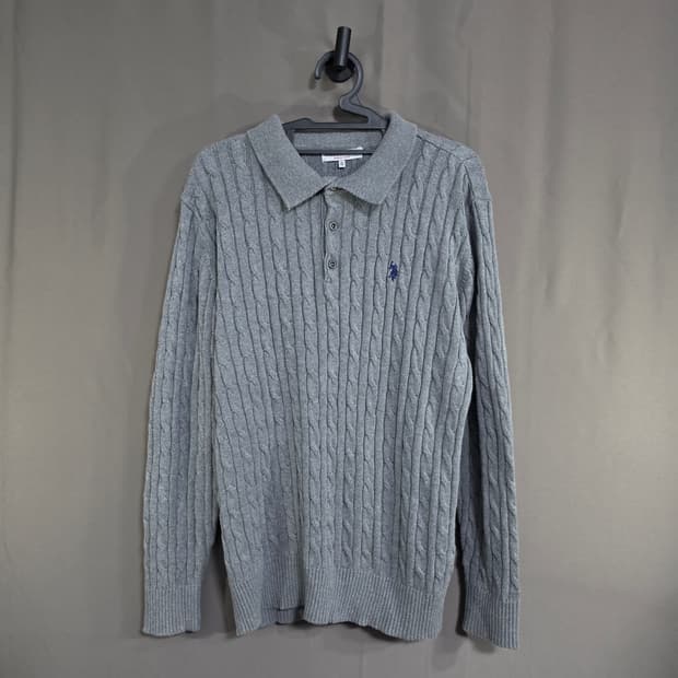 U.S. POLO ASSN 롱슬리브 폴로 카라 니트