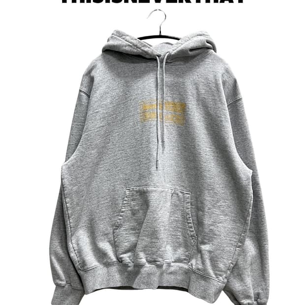 디스이즈네버댓 프린팅 후드 티 라이트 그레이
