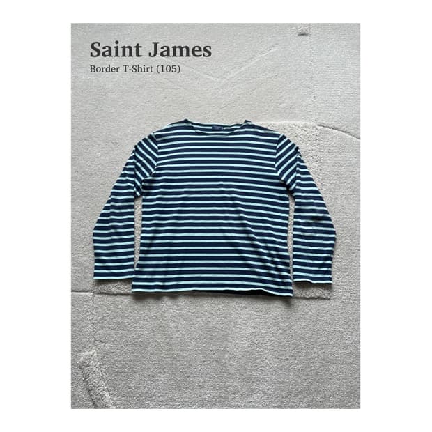 세인트제임스 네이비/민트 보더 티셔츠 (105)
