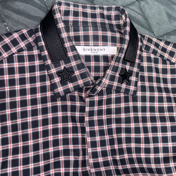 지방시 스타패치 15FW 리카르도 자수 플란넬 체크셔츠 38사이즈