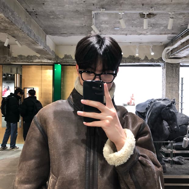 빈티지 브라운 무스탕 양가죽