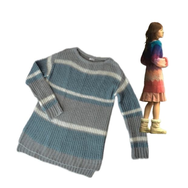 Skyblue boat neck Long knit 
