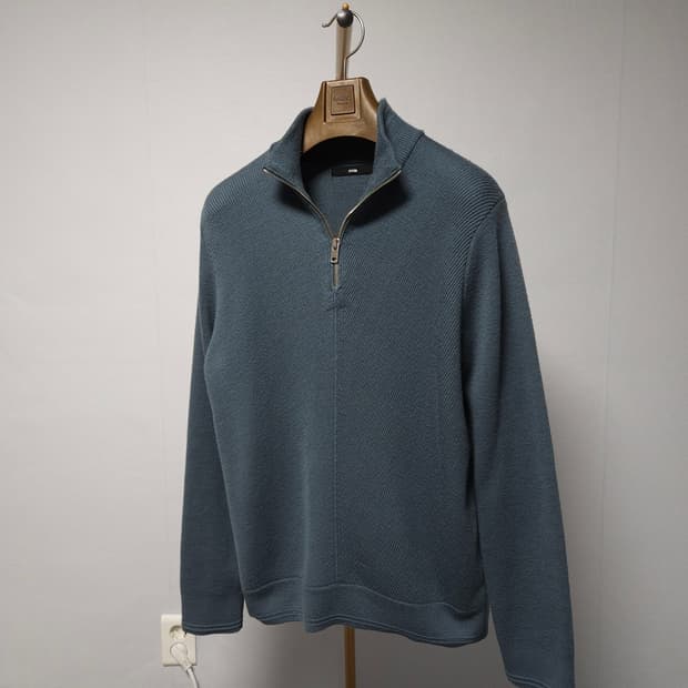 95-100 ) 시스템 남성 반집업 니트