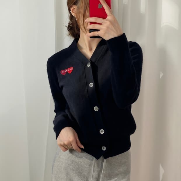 꼼데가르송 더블 와펜 가디건