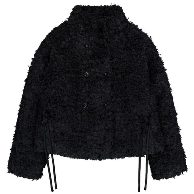 코이세이오 헤어리 퍼자켓 블랙 