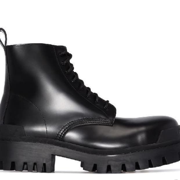 발렌시아가 스트라이크 레이스업 부츠 39