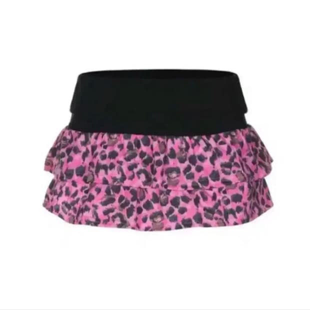 베이비메탈클럽 레오파드 미니 스커트 블랙 갸루 빈티지 오네 히메