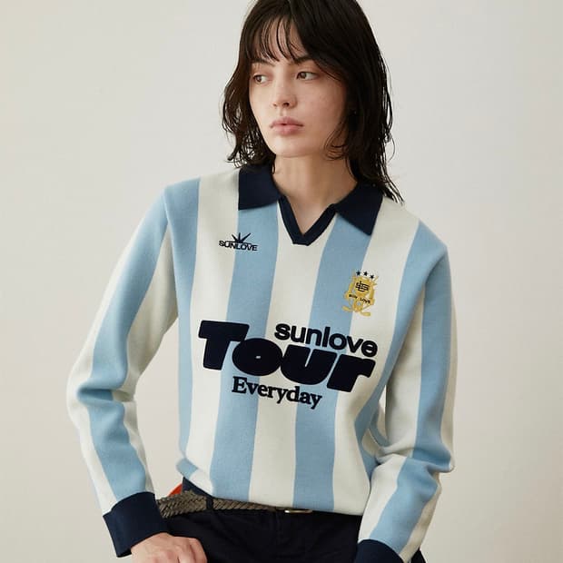 썬러브 23FW Club Knit Polo Sky Blue