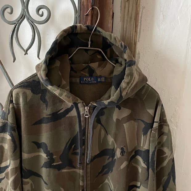 폴로 랄프로렌 빈티지 카모 후드집업