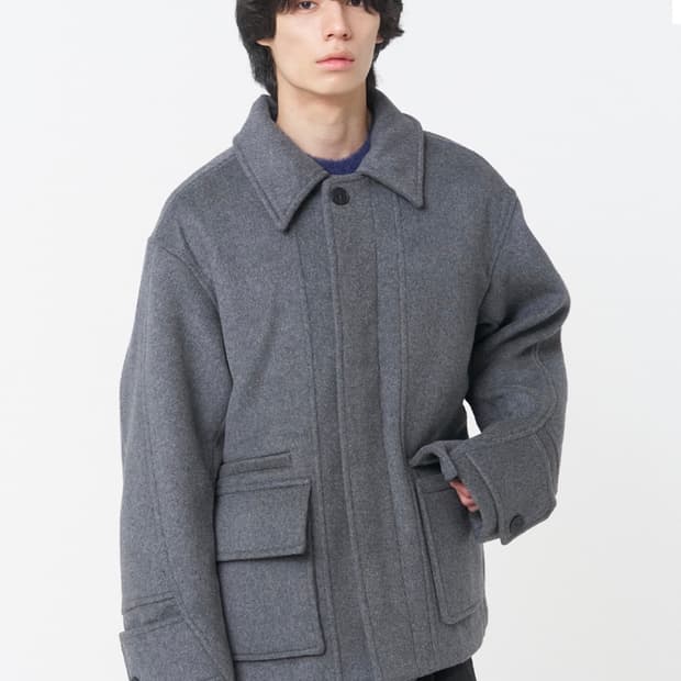 MISEKI SEOUL Wide tap half coat CHARCOL