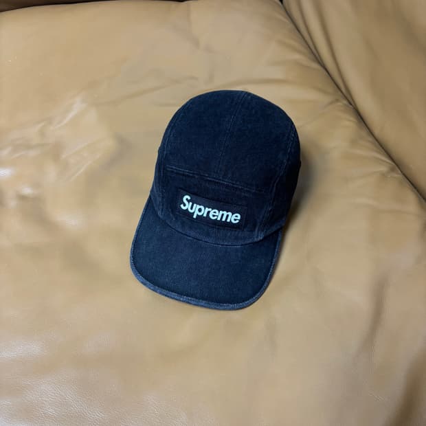 Supreme 슈프림 데님 블랙 캠프캡 모자 (Denim Black)