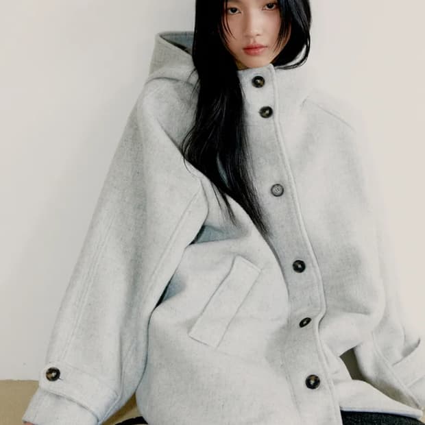 오피쉬 울 리치 하프 코트 그레이