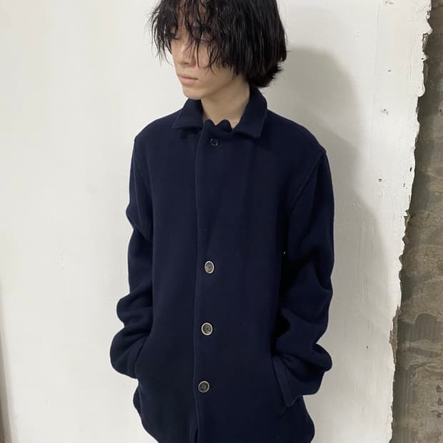 캐피탈 네이비 울 코트