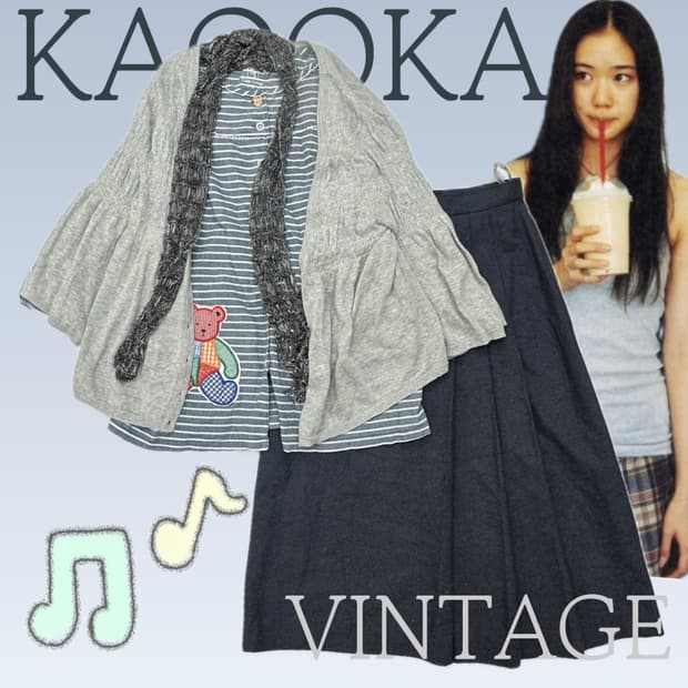 🧸하구미의 괴짜 머플러 코디세트 🧸레이어드 패치 모리걸 러블리