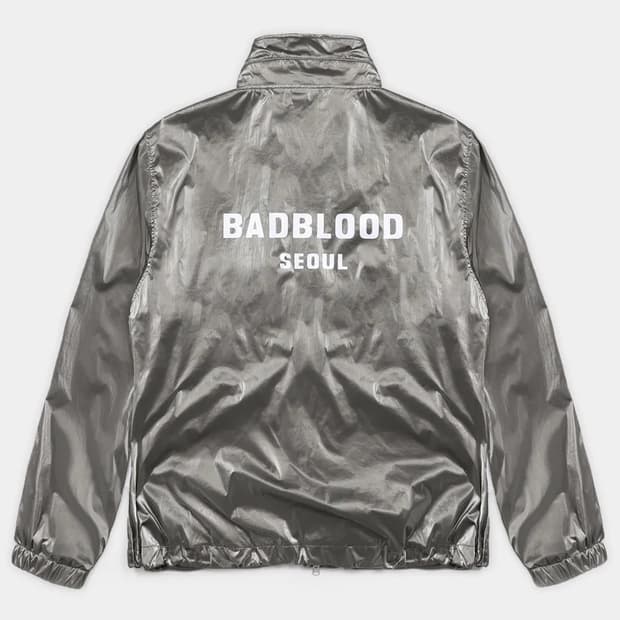 Badblood 배드블러드 프린트 로고 나일론 트랙 자켓 - 카키