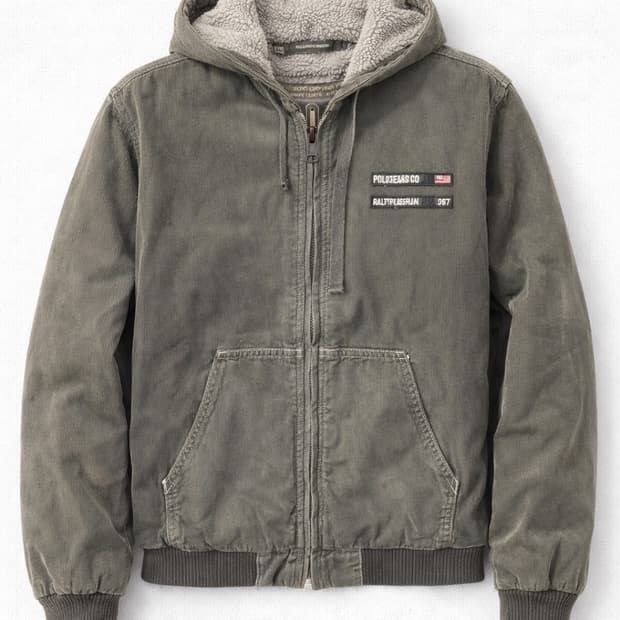 폴로진 코듀로이 후드 집업 S