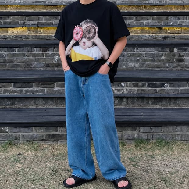 100 ADLV 아크메드라비 반팔티 오버핏 블랙