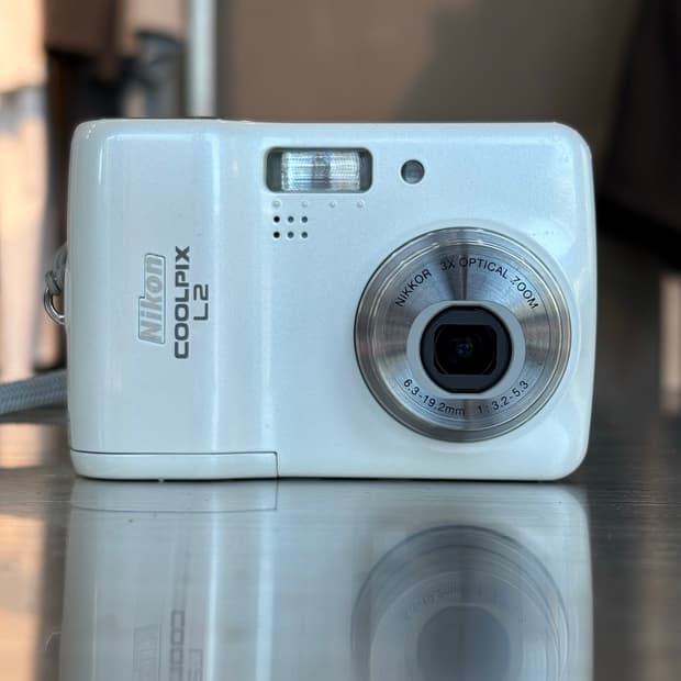 한글지원/날짜표시)니콘 쿨픽스 L2 화이트 빈티지디카