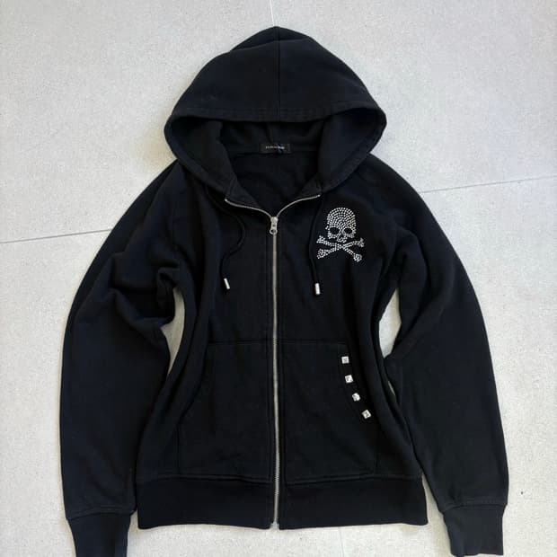 해골 큐빅 후드집업