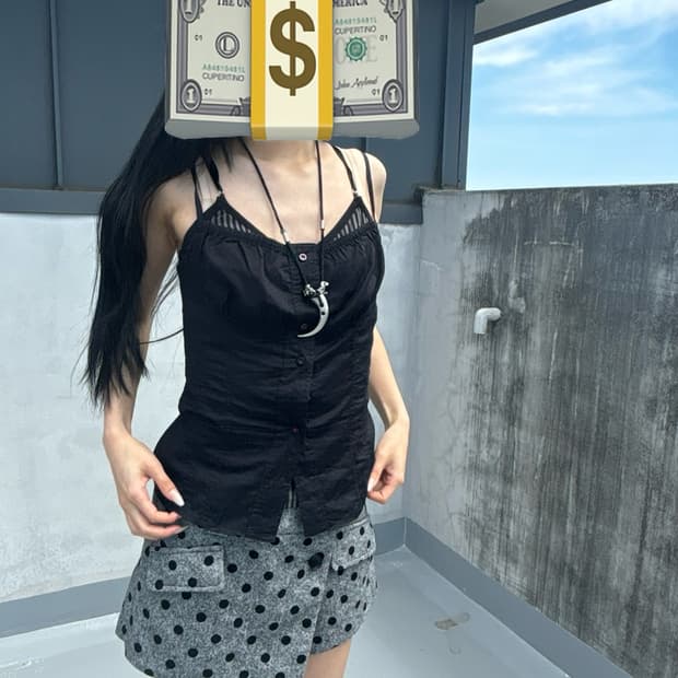 (Vintage)도트 미니스커트 숏츠 갸루